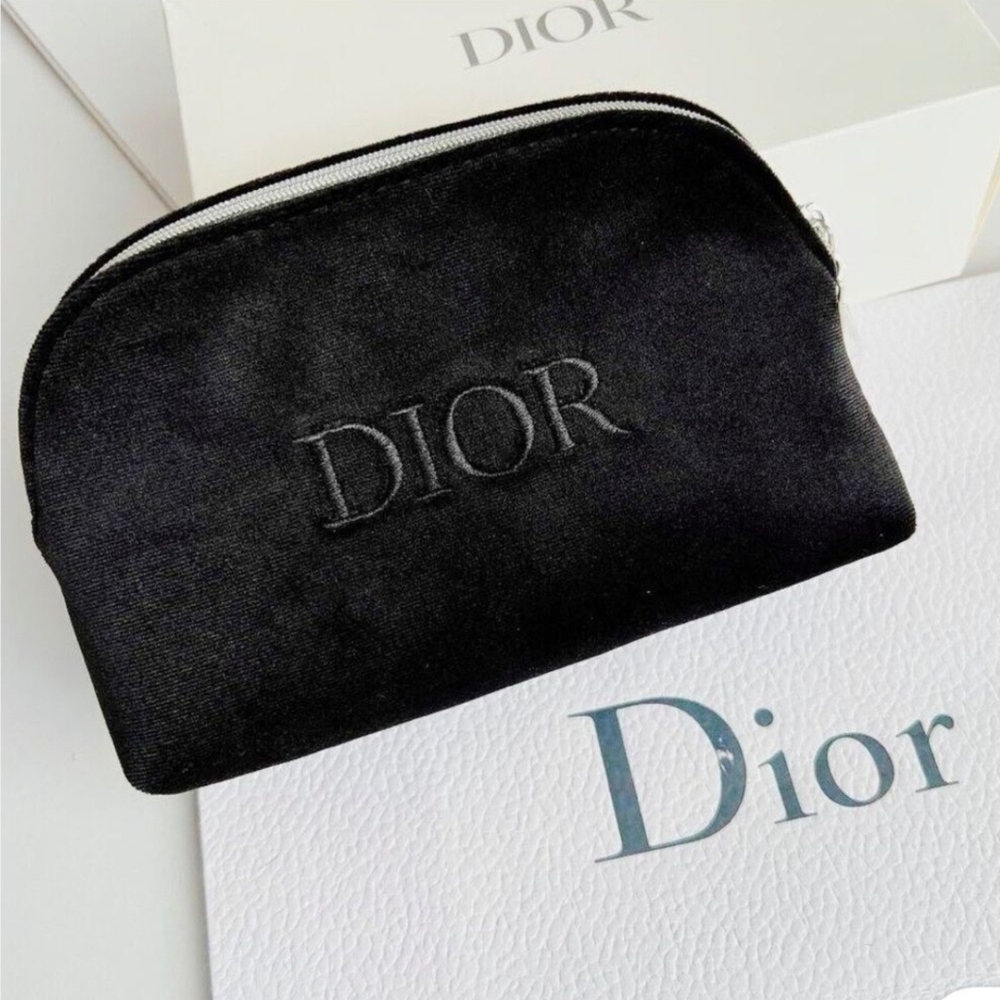 Dior Black Velvet Pouch